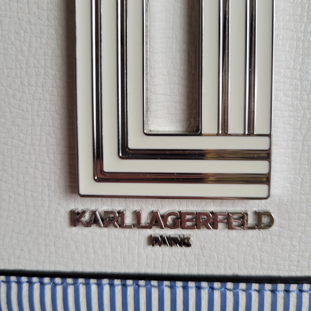 Karl Lagerfeld Blue and White Crossbody Bag - Picture 3 of 15